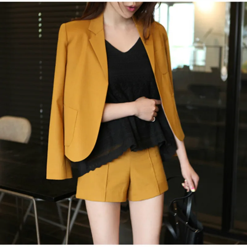 

Suit shorts suit women summer fashion 2017 new short section long sleeve small suit jacket Slim two sets