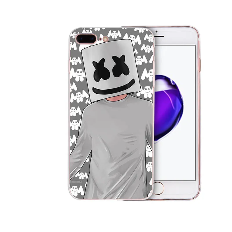 Мягкий силиконовый DJ Marshmello чехол для телефона marshmallow для iPhone 6 7 8 6s plus shell X XR XS MAX cover 5 5S se для TPU Apple Coque - Цвет: case 2