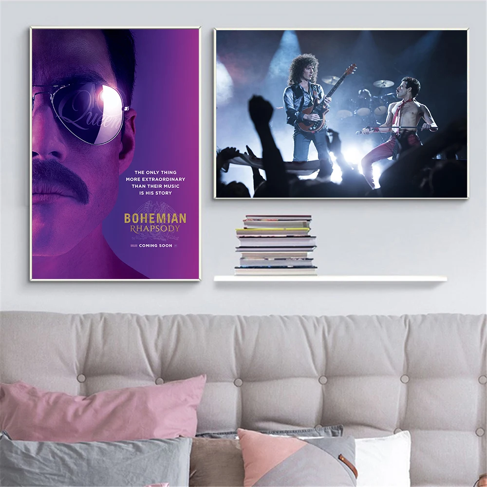 

Wall Art Picture Room Home Decor Posters and Prints Queen Freddie Mercury Bohemian Rhapsody Poster Decorative Canvas Painting