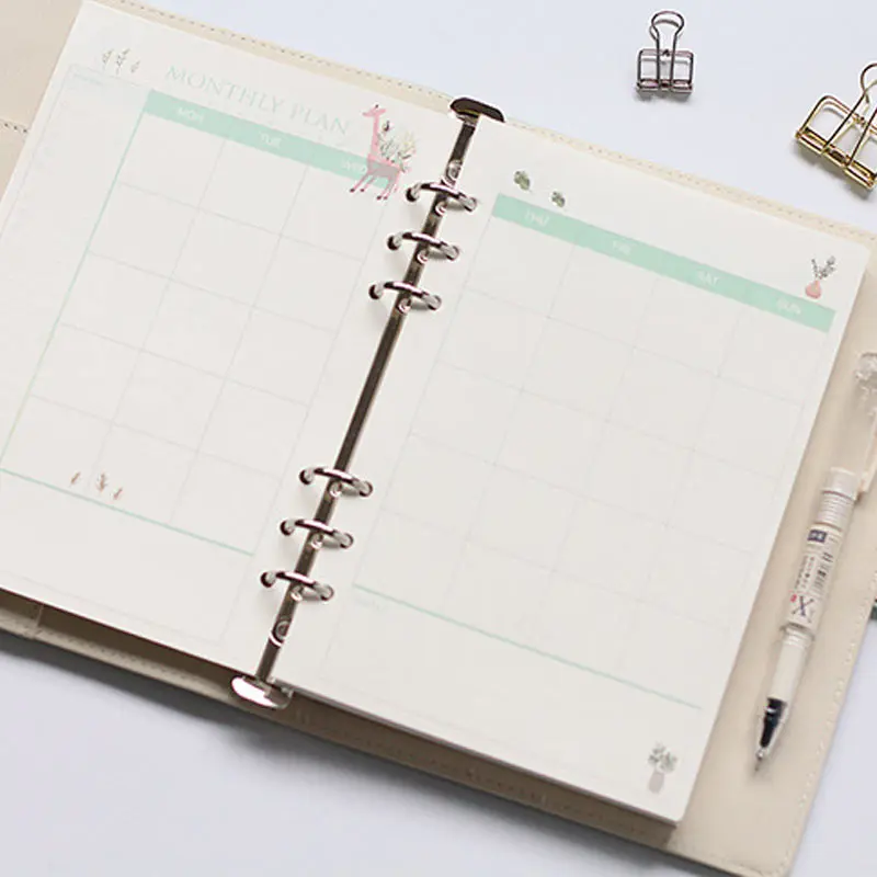 Creative Color 6 loose leaf Planner Filler Pages A5 A6 A7 Monthly