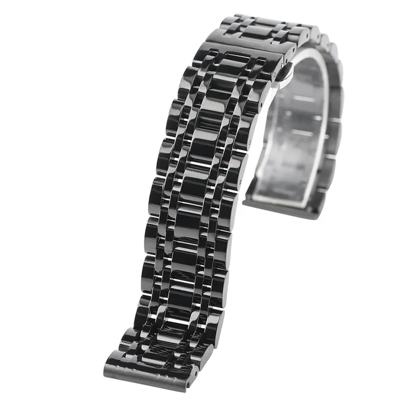

Black/Gold 20/22mm Luxury Wrist Band Stainless Steel Solid Link Strap Men Watches Replacement Push Button Hidden Clasp Bracelet