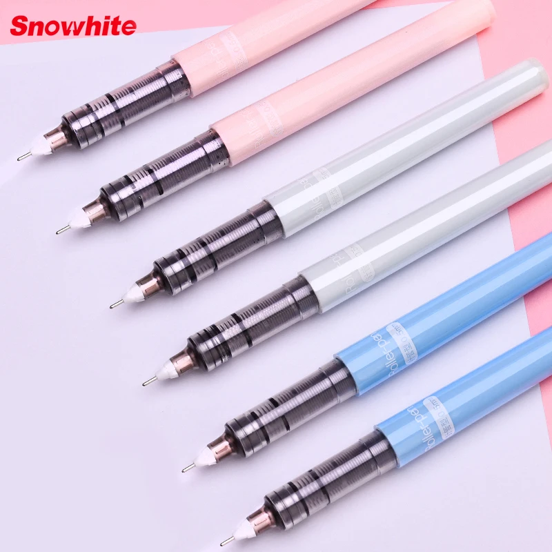 

1Pc Rollerball Pens Black Blue Red Straight Liquid Gel Pen Large capacity replaceable refill Ball Pen School Office Supplies