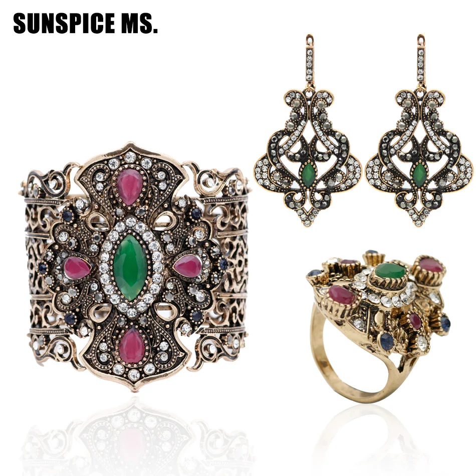 Женский винтажный браслет набор ювелирных изделий 3 шт.|jewelry sets|bracelet earringsindian wedding |
