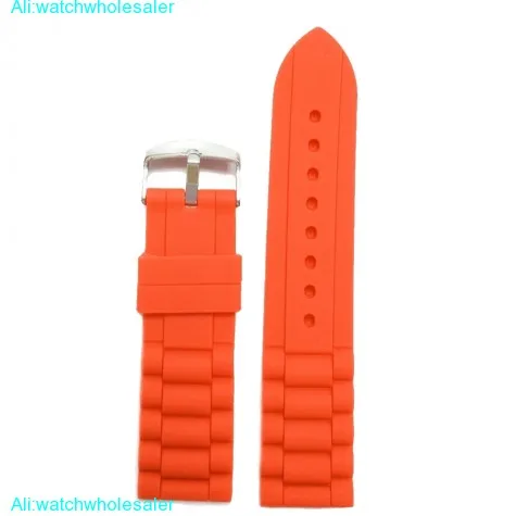 20mm Change Orange Silicone Jelly Rubber Ladies Watch Band Straps WB1002H20JB