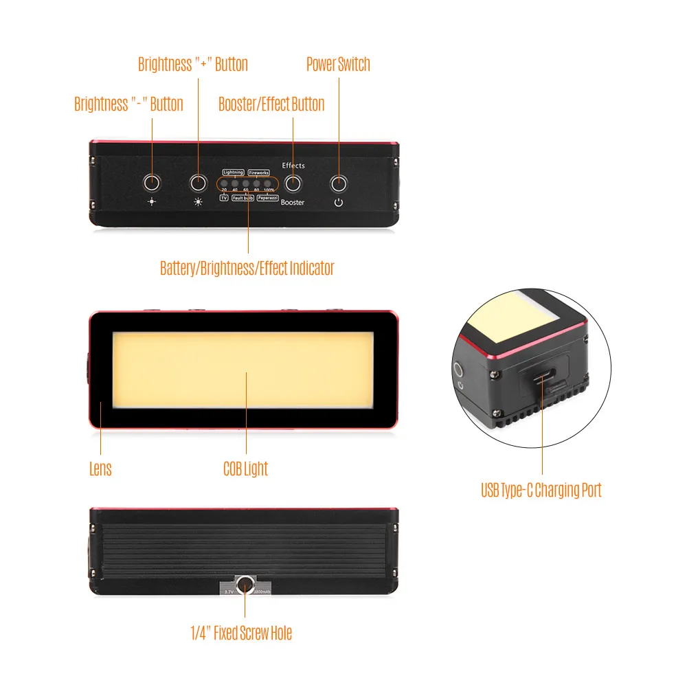 Aputure AL-MW 10 W IP68 фото водонепроницаемый мини-светодиод видео встроенный литиевый Батарея освещение для Canon никин sony selfie свет