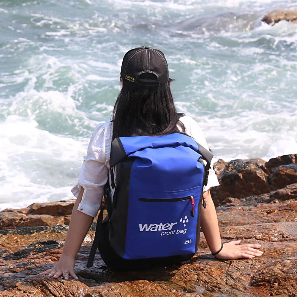 

25L Water Resistant Rafting Backpack Bags Storage Dry Sack Bag Roll Top Traveling Outdoor Sport Boating Swimming Bag Travel Kit