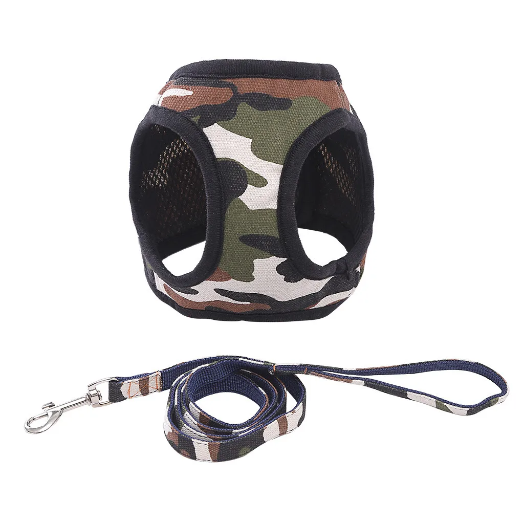 

Trsnser Dog Collar New Adjustable Pet Dog Breathable Traction Chest Strap Dogs Camouflage Vest Polyester Harness 19May7 P40