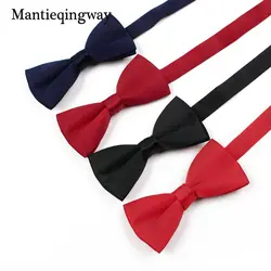 Mantieqingway модный однотонный галстук-бабочка галстуки для мужчин Свадебная вечеринка полиэстер черный/красный обтягивающие галстуки узкий