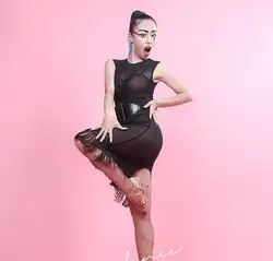 Латинская танцевальная юбка Женская Сексуальная Красная черная Сумба Румба конкурс танцевальная одежда для взрослых высокое качество