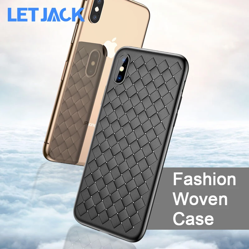 

Fashion Grid Weave Pattern Soft Case for iPhone 6 7 8 6S 7 8 Plus Braided Soft Shell for iPhone X XS XR XS MAX Breathable Case