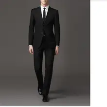 Новое поступление, две пуговицы чистого цвета, смокинг с лацканами с острыми углами, жениха костюм для шафера мужские свадебные костюмы(куртка+ брюки+ жилет