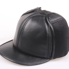 Осенняя и зимняя шапка мужские шапки настоящий кожаный берет шапка из овчины супер теплая Гольф Кепка шофера плоская шляпа утолщенная