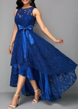 

Royal Blue/Burgundy/Black Asymmetrical Lace Evening Dresses 2020 High Low Prom Formal Dress Formal Evening Gown Robe De Soiree