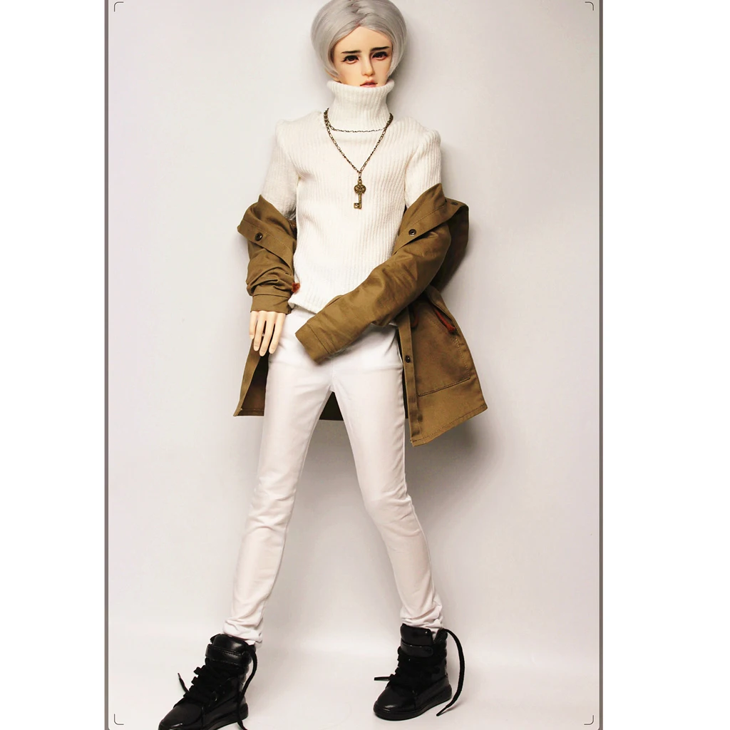 

1/3 Male BJD Hooded Jacket Turtleneck Sweater and Denim Jeans Set for Normal 70cm Uncle Dolls Accessories Hound DZ70 DOIl