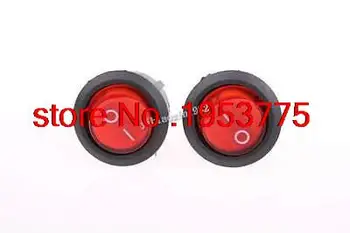 

50 Pcs Red Light Illuminated SPST NO-OFF Round Boat Rocker Switch 3 Solder Lug