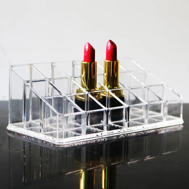

18 Grid Lipstick Box Case Holder Display Stand Acrylic Makeup Organizer Storage Box Cosmetic make up organizer Box