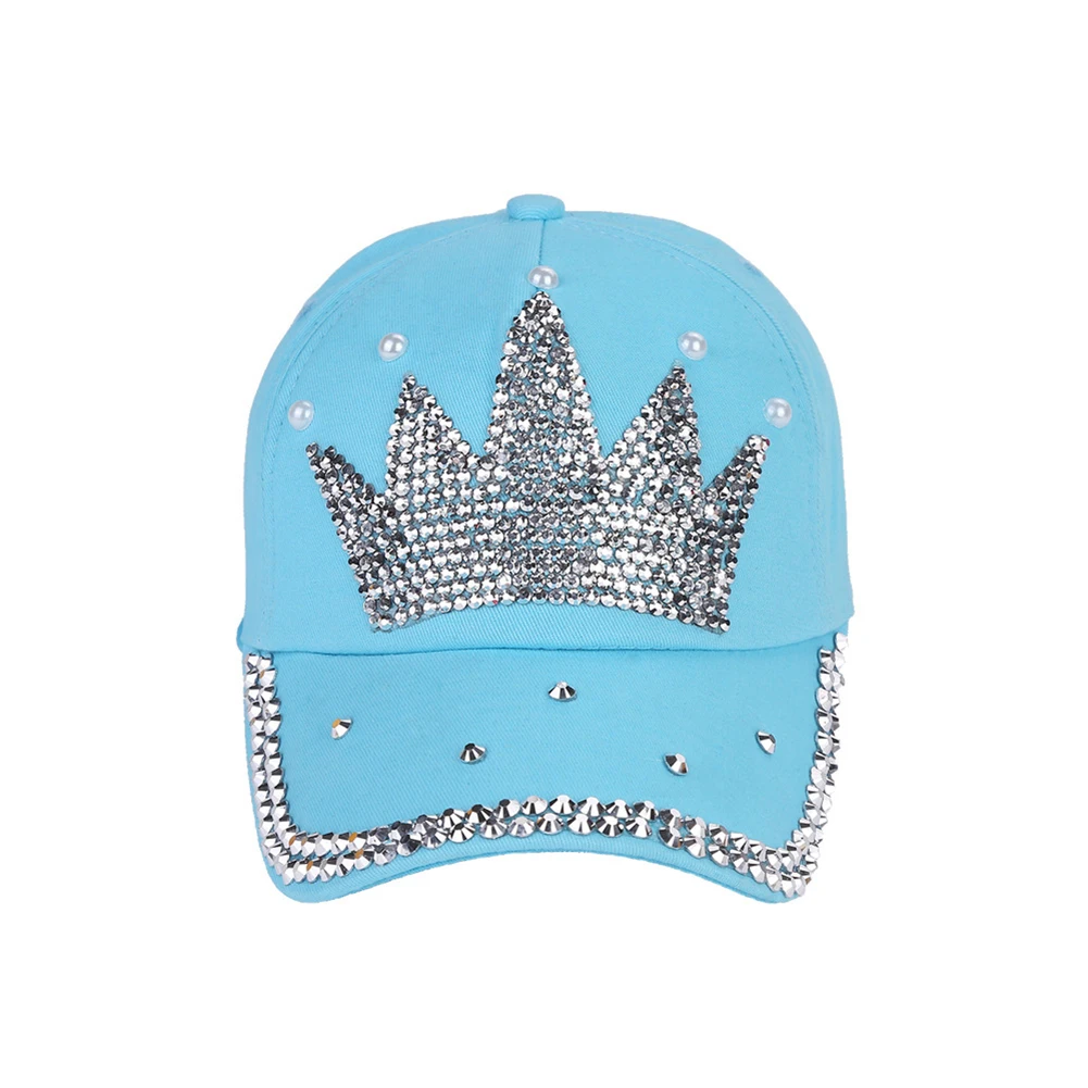 Модные женские Корона искусственный жемчуг стразы бейсболка Snapback Открытый шляпа от солнца