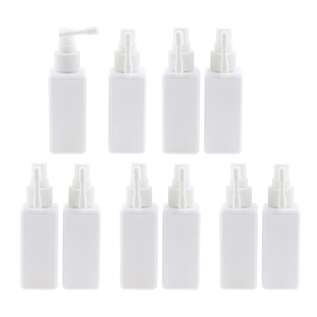 10Pcs Empty Nasal Spray Refillable Bottle Oral Care Mist Atomizer 50mL
