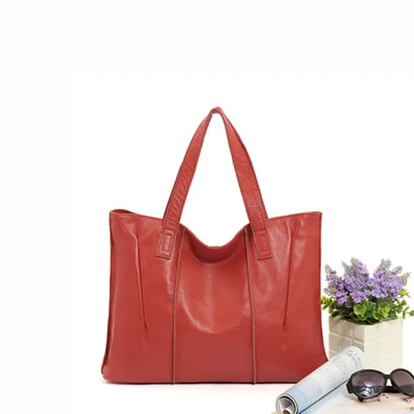 Сумки из натуральной кожи для женщин, дизайнерские сумки известных брендов, Большая вместительная кожаная сумка Bolsas Feminina - Цвет: Red wine-S