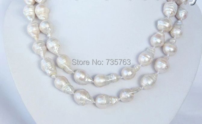 

xiuli 0015147 2rows big 22mm baroque white keshi reborn freshwater pearl necklace