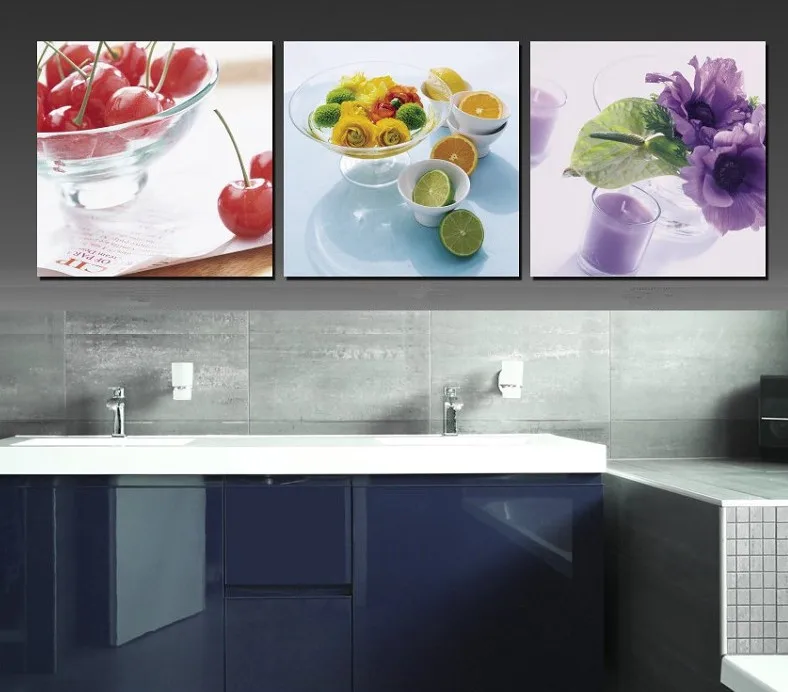 3 Pieces Unframed Modular Pictures Home Decor Dinner Room Fruit Hot Oil Painting On The Wall Art Canvas For Living | Дом и сад