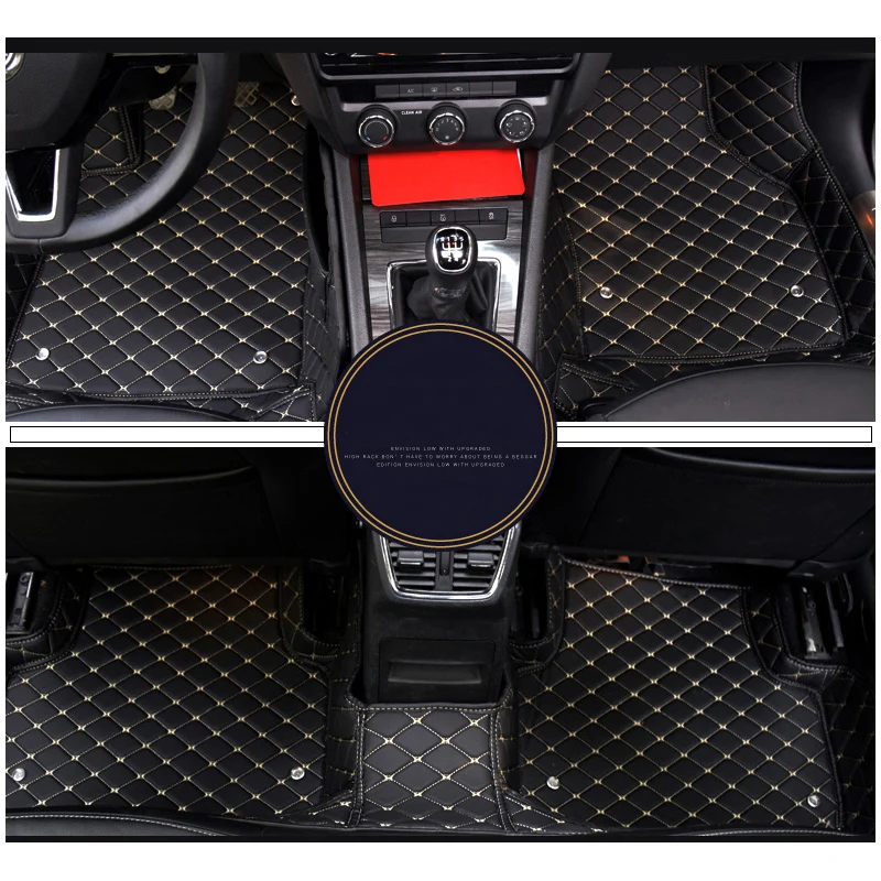 lsrtw2017 luxury fiber leather car floor mat for skoda octavia 2004