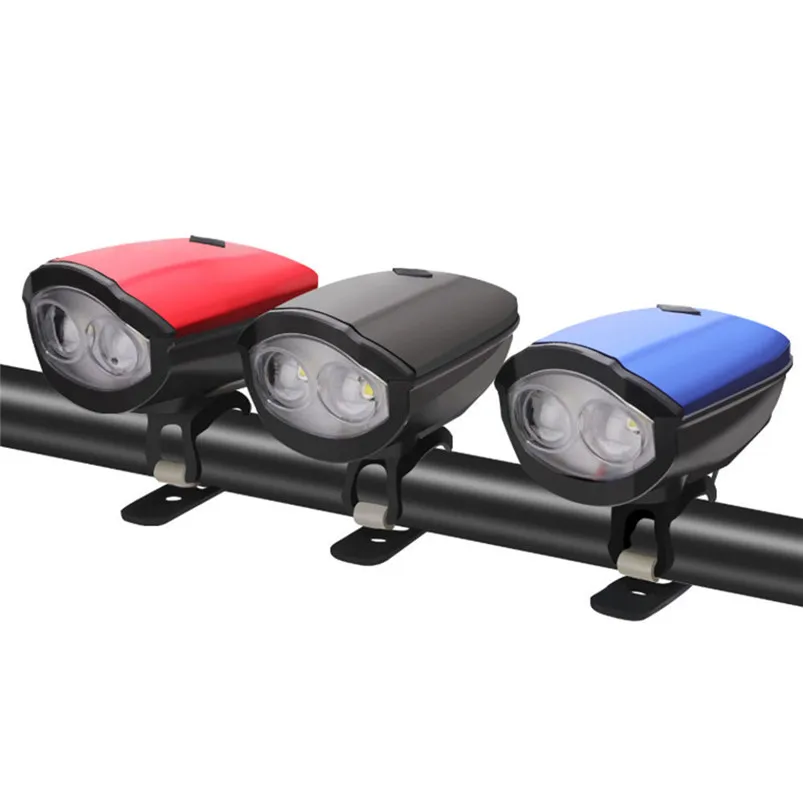 LED Bike light USB Rechargeable Cycling Bike Light Double Lamp Head Horn Light fahrrad licht Bicycle Accessories #5S20 (4)