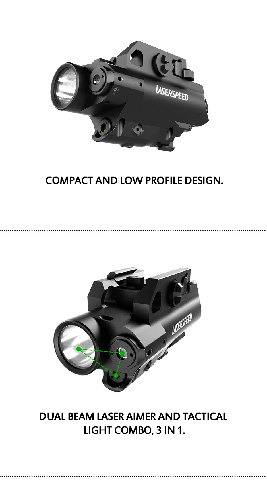 Прямая доставка LASERSPEED новый дизайн 3 в 1 оружие Свет интегрированный двойной лазеры пистолеты и оружие для охоты