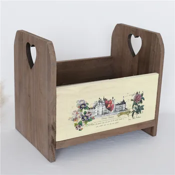 

Handmade Bed Photography Props Mini Size Newborn Bed Photo Prop Vintage Baby Wooden Box Prop