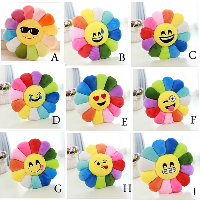 Новинка Красочные цветы подсолнухи QQ выразительный, плюшевый игрушка-подушка игрушки 30 см, 40 см