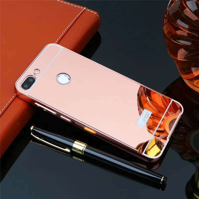 Чехол для Huawei Honor 9 Lite 2017 с металлической рамкой и зеркальной задней крышкой