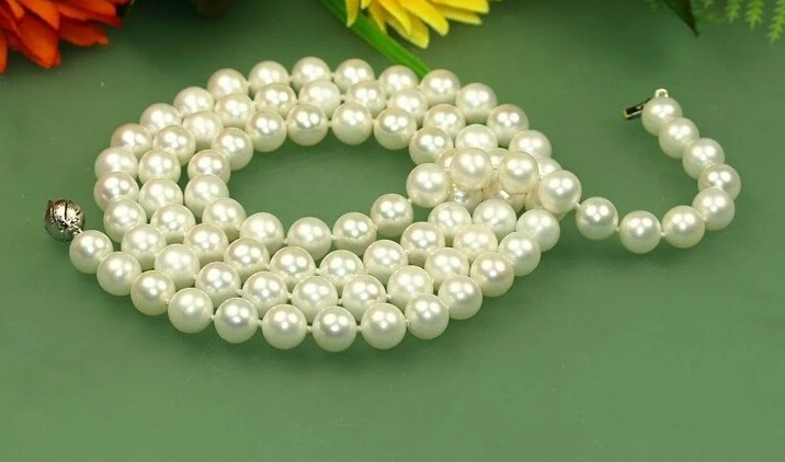 

HOT## Wholesale FREE SHIPPING > GZ AAA 7-8mm white natural fresh water akoya pearl necklace 17