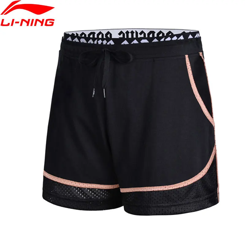 Li-Ning, женские спортивные шорты для баскетбола, 72% хлопок, 28% полиэстер, дышащая подкладка, удобные спортивные шорты AKSN032 WKD583