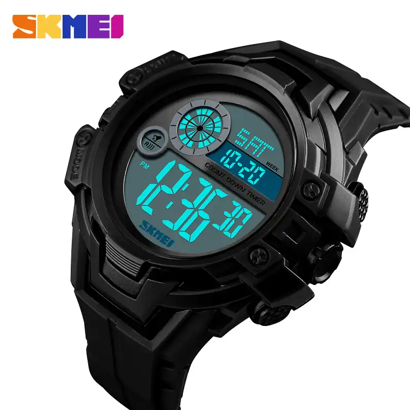 digital wrist watch with alarm