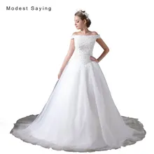 Luxury Ivory Ball Gown Beaded Off Shoulder Wedding Dresses 2017 White Women Formal Long Puffy Bridal Gowns vestido de noiva A033