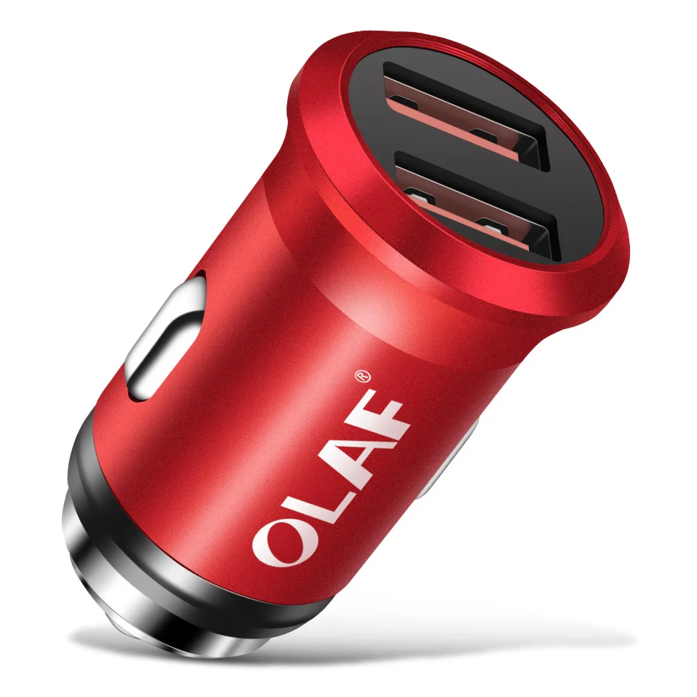 Автомобильное зарядное устройство Olaf с двумя usb-портами для мобильных телефонов, планшетов, gps, 2,4 А, быстрая зарядка, USB зарядное устройство в машину для samsung, Xiaomi, huawei, автомобильное зарядное устройство