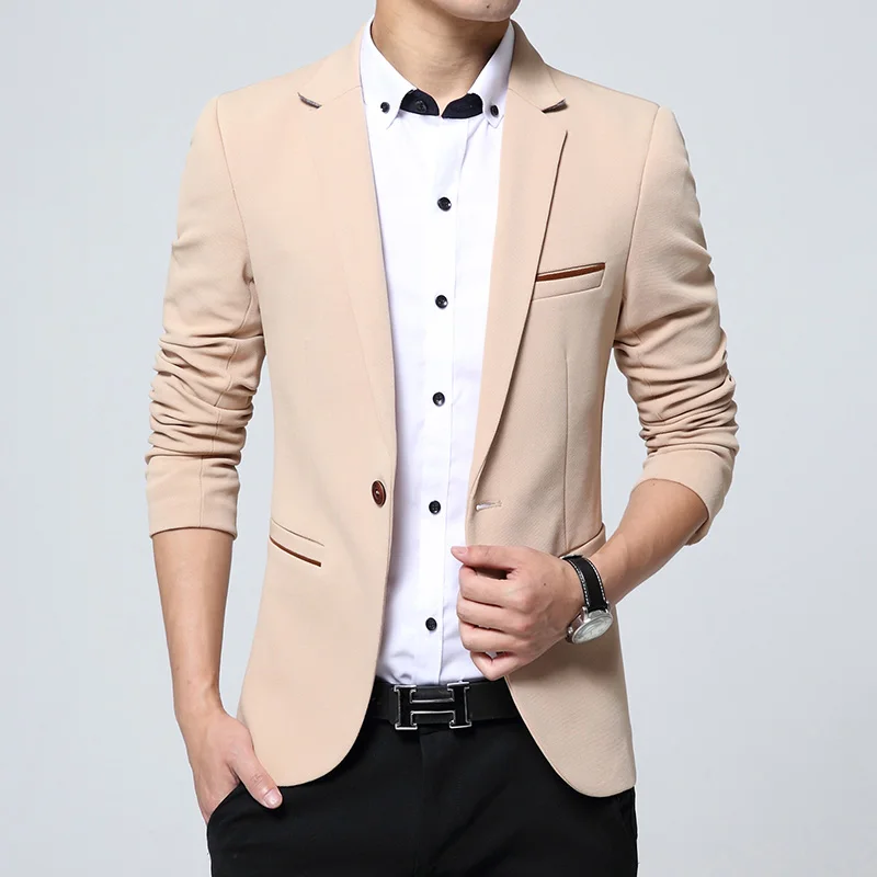 

AIRGRACIAS Men Blazer New Spring Fashion Brand High Quality Cotton Slim Fit Men Suit Blazers Masculino Men Size 3XL 4XL 5XL