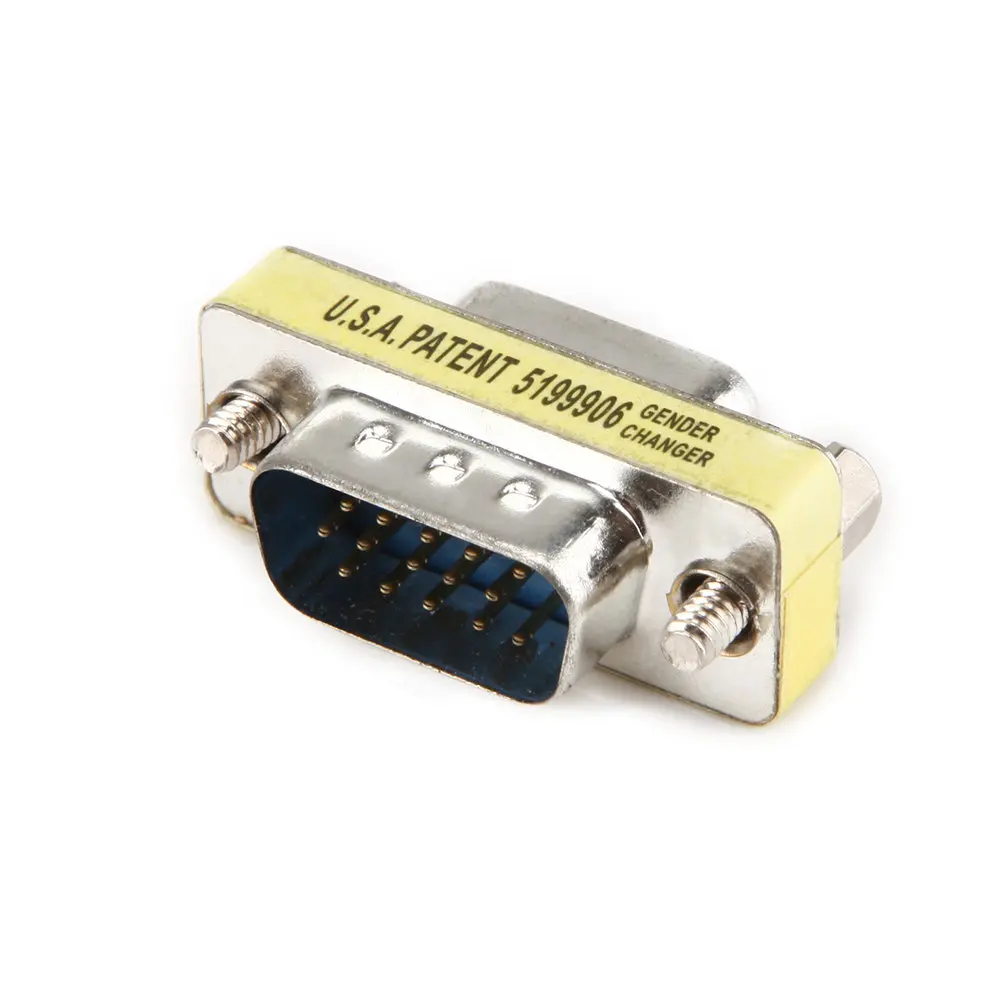 15 PIN HD DB15 VGA SVGA KVM male to female Mini Gender Changer Adaptor