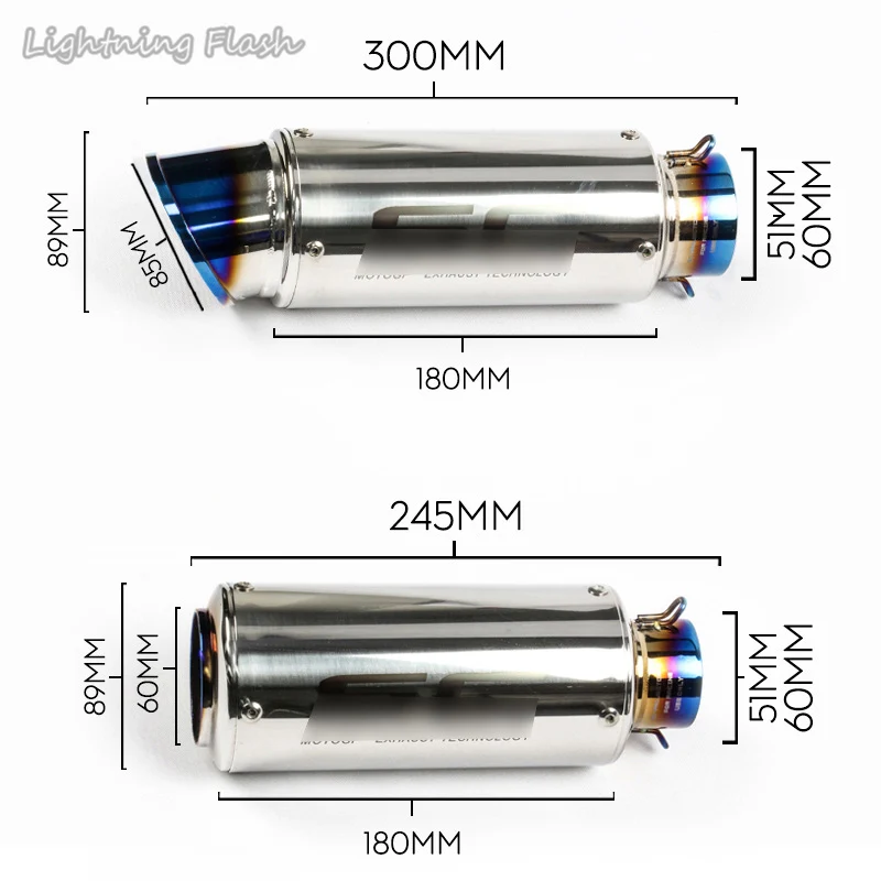 51 мм 60 мм универсальный глушитель выхлопная труба мотоцикла выхлопная труба мотоцикл побега Модифицированная нержавеющая сталь с DB Killer