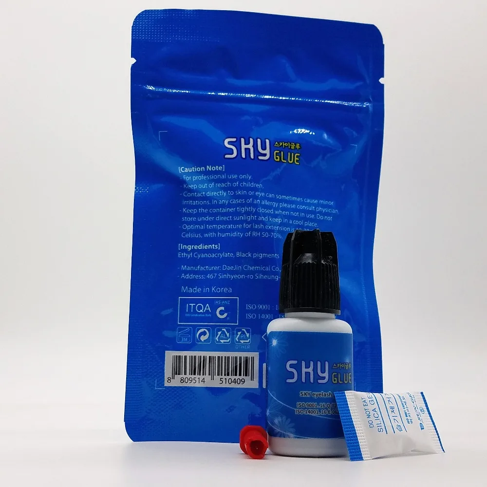 

Free Shipping 1-2s dry time Most Powerful Fastest Korea Sky Glue S+ for Eyelash Extensions MSDS Adhesive,5ml With original bag