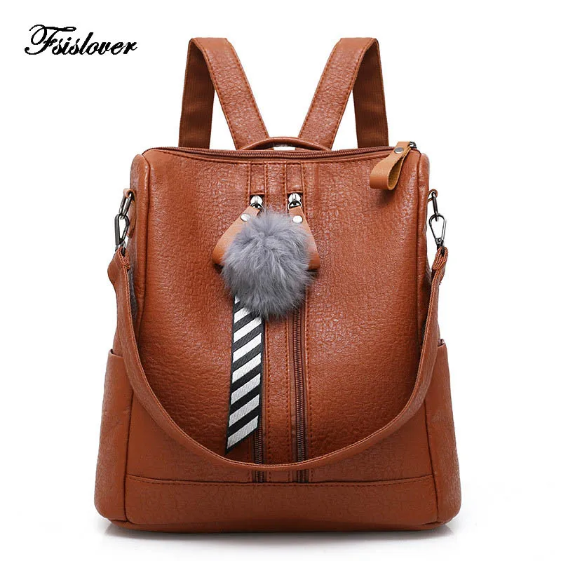 

Women Backpack for School Teenagers Girls Vintage Stylish School Bag Ladies leather Backpack Female Bookbag Rucksack Mochila