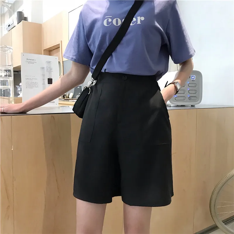 2 цвета Mihoshop Ulzzang Корейская женская модная одежда летняя Высокая талия черные