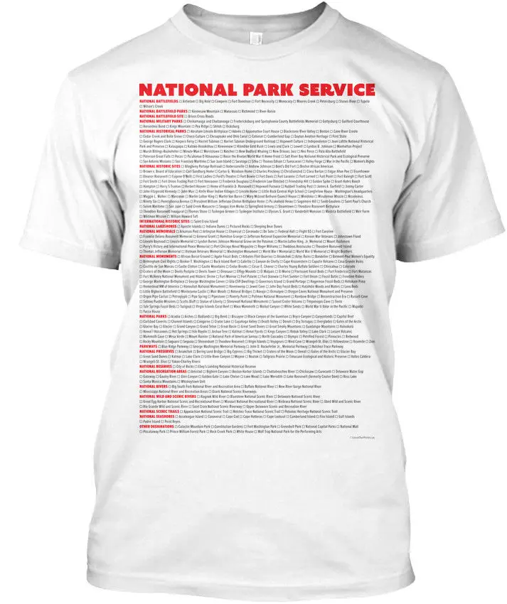 Национальный парк Услуги все 417 единиц популярные Tagless футболка|t-shirt t-shirt|t-shirt teeunit