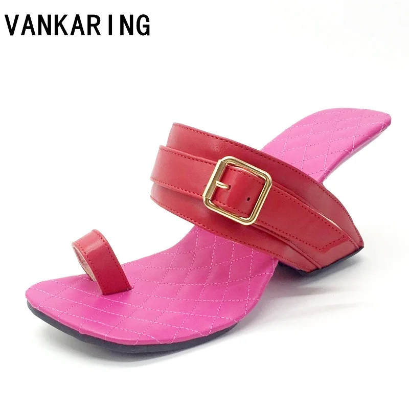 

VANKARING brand summer sandals women fashion cut-outs flip-flops suede leather slippers platform sandals high heels casual shoes
