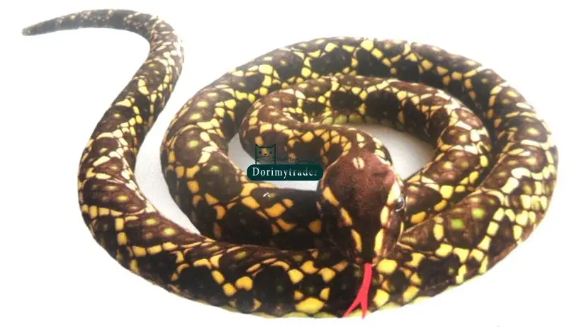 Dorimytrader 300cm Giant Simulated Animal Snake Plush Toy Soft Stuffed Snakes Tricky toys Photography props 118inches DY61677(10)_1