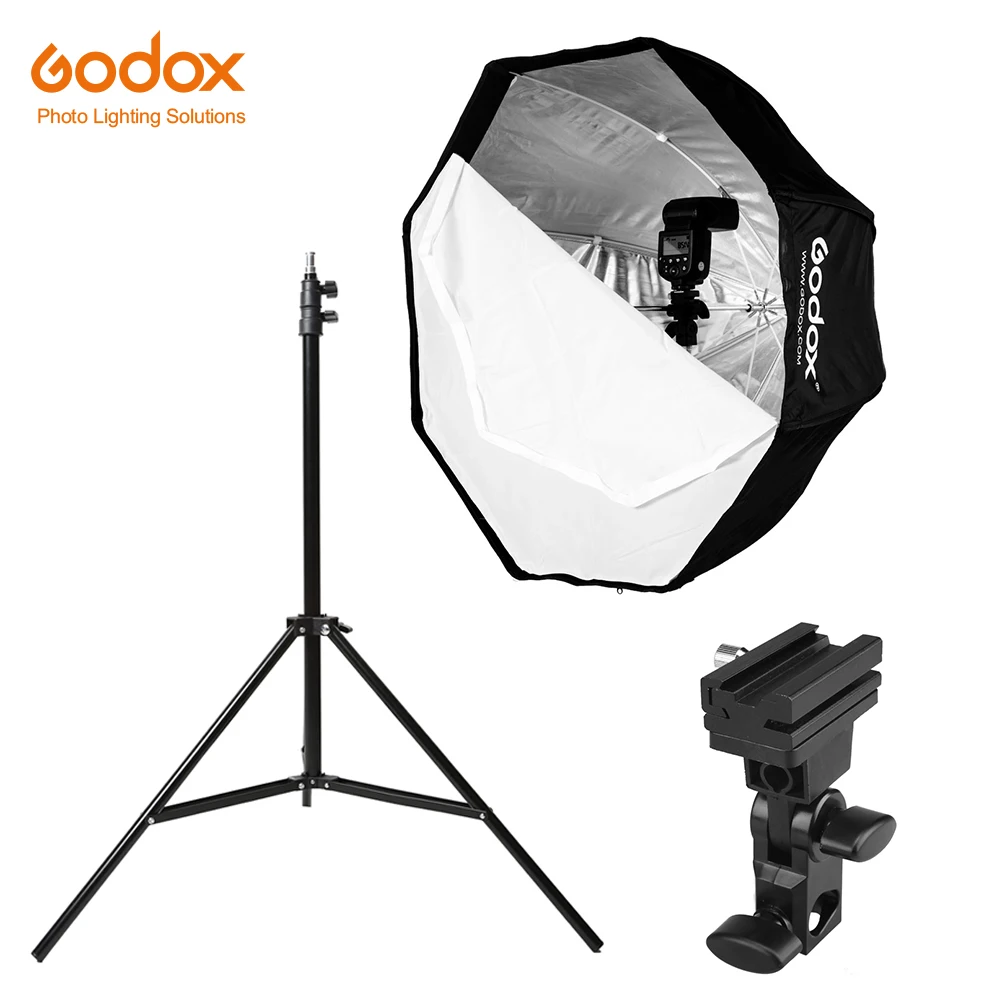 US Godox 120cm Umbrella Softbox+S Bracket+2m Light Stand for AD200