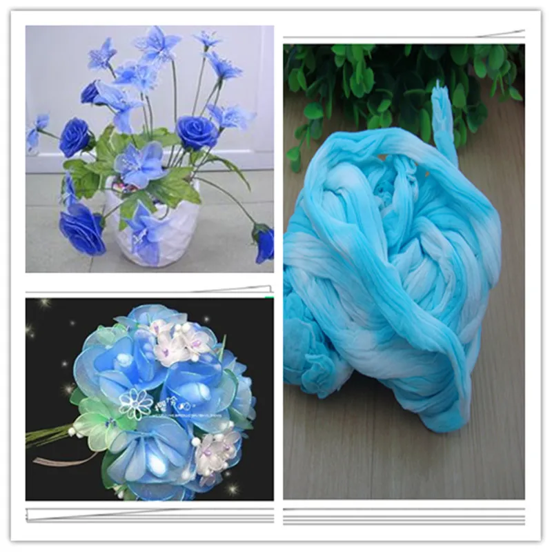 

54 colors mix shipping or only one color ship double color stocking flowers/nylon flower /silk flower making/ DIY flowers craft