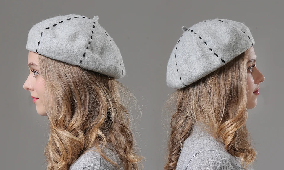 Womens Beret Wool Hat High Quality 2018 New Hat Berets For Girls Casual Warm Women Winter Hats Beanies (5)