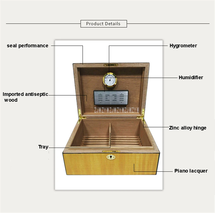 1 шт. Винтаж красивый рисунок древесины (1-50 шт.) коробка Для Хранения Сигар Случае хьюмидор деревянный поднос гигрометр увлажнитель