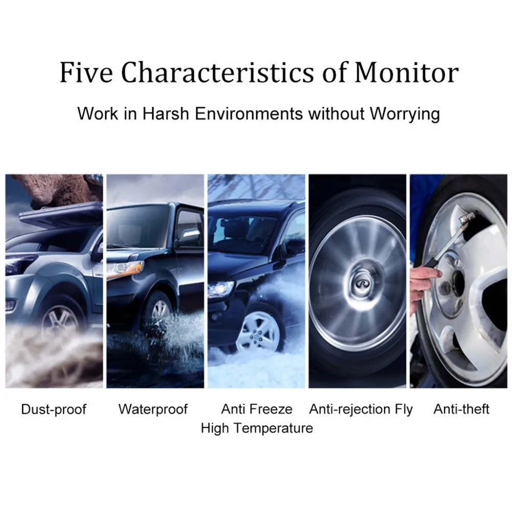 CAREUD TPMS U912 автомобильная система беспроводного мониторинга давления в шинах 4 внешних датчика и ЖК-дисплей Встроенный монитор для Toyota